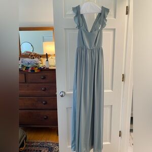 Show Me Your Mumu June Maxi Dress in silver sage crisp
